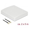 Antena LTE MIMO 2 x SMA wtyk 8 dBi kierunkowa z kablem RG-58 5 m beżowa zewnętrzna Delock 89890