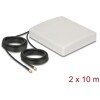 Antena LTE MIMO 2 x SMA wtyk 8 dBi kierunkowa z kablem RG-58 10 m beżowa zewnętrzna Delock 89891
