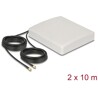 Antena LTE MIMO 2 x SMA wtyk 8 dBi kierunkowa z kablem RG-58 10 m beżowa zewnętrzna Delock 89891