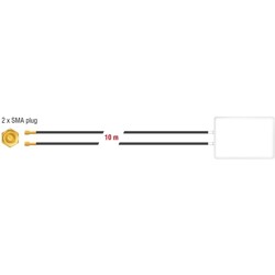Antena LTE MIMO 2 x SMA wtyk 8 dBi kierunkowa z kablem RG-58 10 m beżowa zewnętrzna Delock 89891