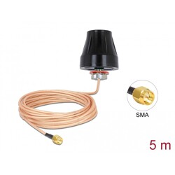 Antena LTE SMA Band 1/3/7/20 5 m RG-316 2 dBi wszechkierunkowa zewnętrzna Delock 89899