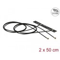 Antena podwójna WLAN WiFi 6 Dual Band 2 x męskie złącze I-PEX MHF 4L 3 - 5 dBi płytka drukowana PCB 1.13 2 x 50 cm wewnętrzna sa