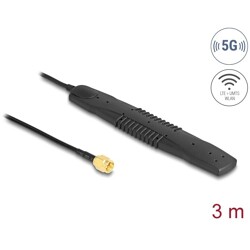 Antena 5G LTE WLAN SMA męska 2,5 dBi wszechkierunkowa stała czarna samoprzylepna Delock 90101