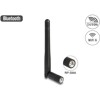 Antena RP-SMA męska WLAN 802.11 ac/ax/a/b/g/n wielokierunkowa 2 dBi ze złączem pochylania czarna Delock 90150