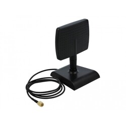 Antena RP-SMA męska 4 - 6 dBi WLAN WiFi 6 kierunkowa z magnetyczną podstawką i złączem wychylanym Delock 90297