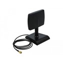 Antena RP-SMA męska 4 - 6 dBi WLAN WiFi 6 kierunkowa z magnetyczną podstawką i złączem wychylanym Delock 90297