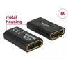 Adapter HDMI-A gniazdo do HDMI-A gniazdo 4K obudowa metalowa Delock 65659