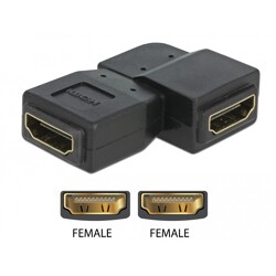Adapter HDMI-A gniazdo do HDMI-A gniazdo kątowy 90° lewo kątowy Delock 65078