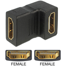 Adapter HDMI-A gniazdo do HDMI-A gniazdo kątowy 90° dół kątowy Delock 65075