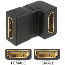 Adapter HDMI-A gniazdo do HDMI-A gniazdo kątowy 90° dół kątowy Delock 65075