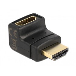 Adapter HDMI-A gniazdo do HDMI-A wtyk kątowy 90° góra kątowy Delock 65072
