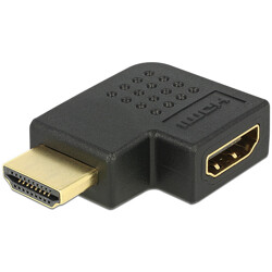Adapter HDMI-A wtyk do HDMI-A gniazdo kątowy 90° lewo kątowy Delock 65077