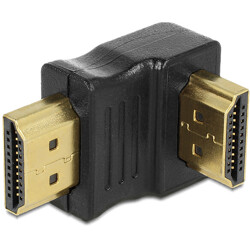 Adapter HDMI-A wtyk do HDMI-A wtyk kątowy 90° dół kątowy Delock 65073