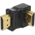Adapter HDMI-A wtyk do HDMI-A wtyk kątowy 90° dół kątowy Delock 65073