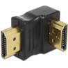 Adapter HDMI-A wtyk do HDMI-A wtyk kątowy 90° dół kątowy Delock 65073