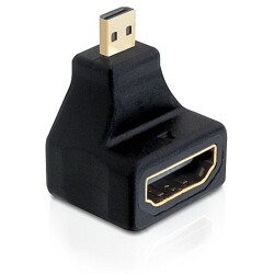 Adapter HDMI kątowy micro D męski (M) A żeński (F) High Speed with Ethernet Delock 65270