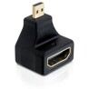 Adapter HDMI kątowy micro D męski (M) A żeński (F) High Speed with Ethernet Delock 65270