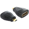 Adapter HDMI micro D męski (M) A żeński (F) High Speed Delock 65242