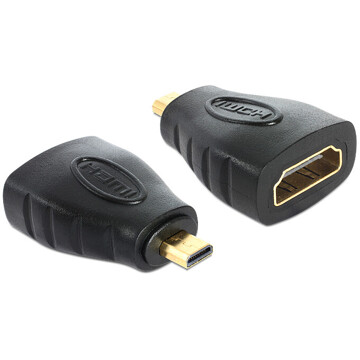 Adapter HDMI micro D męski (M) A żeński (F) High Speed Delock 65242