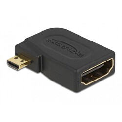 Adapter micro HDMI-D wtyk do A gniazdo boczny kątowy czarny Delock 65352