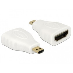 Adapter micro HDMI-D wtyk do A gniazdo biały Delock 65276