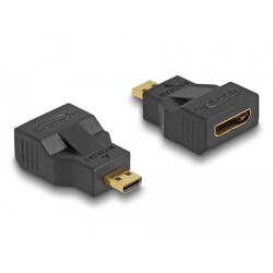 Adapter HDMI mini C żeński (F) micro D męski (M) High Speed with Ethernet Delock 65271