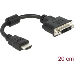 Przewód połączeniowy HDMI wtyk do DVI 24+5 gniazdo 20cm Delock 65327