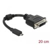Przewód połączeniowy micro HDMI-D wtyk do DVI 24+5 gniazdo czarny 20cm Delock 65563