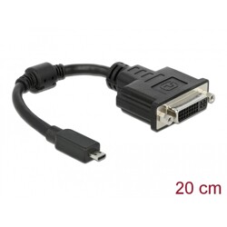 Przewód połączeniowy micro HDMI-D wtyk do DVI 24+5 gniazdo czarny 20cm Delock 65563