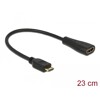Przewód połączeniowy mini HDMI-C wtyk do HDMI-A gniazdo High Speed Ethernet 23cm Delock 65650