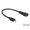 Przewód połączeniowy mini HDMI-C wtyk do HDMI-A gniazdo High Speed Ethernet 23cm Delock 65650