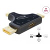 Adapter do monitora 3w1 HDMI / DisplayPort / mini-DisplayPort HDMI 4K 60Hz Delock 64059