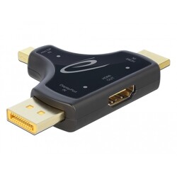 Adapter do monitora 3w1 HDMI / DisplayPort / mini-DisplayPort HDMI 4K 60Hz Delock 64059 Adapter do monitora 3w1 HDMI / DisplayPort / mini-DisplayPort HDMI 4K 60Hz Delock 64059