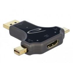 Adapter do monitora 3w1 USB-C / DisplayPort / mini-DisplayPort 4K 60Hz Delock 64060 Adapter do monitora 3w1 USB-C / DisplayPort / mini-DisplayPort 4K 60Hz Delock 64060