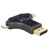 Adapter do monitora 3w1 USB-C / DisplayPort / mini-DisplayPort 4K 60Hz Delock 64060