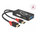 Adapter HDMI męski do DVI / VGA / gniazdo DisplayPort żeński 4K czarny Delock 62959