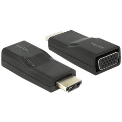 Adapter HDMI męski do VGA żeński czarny Delock 65655