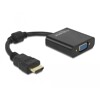 Adapter HDMI męski do VGA żeński czarny Delock 65512