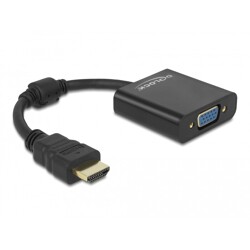 Adapter HDMI męski do VGA żeński czarny Delock 65512