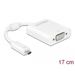 Adapter HDMI Micro-D męski do VGA żeński z funkcją audio biały Delock 65557