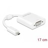 Adapter HDMI Micro-D męski do VGA żeński z funkcją audio biały Delock 65557