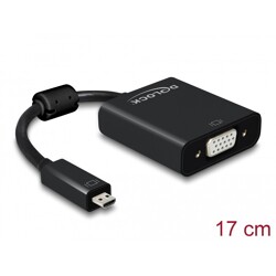 Adapter HDMI Micro-D męski do VGA żeński z funkcją audio czarny Delock 65558