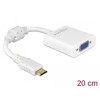 Adapter HDMI Mini-C męski do VGA żeński biały Delock 65348