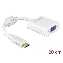 Adapter HDMI Mini-C męski do VGA żeński biały Delock 65348