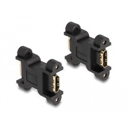 Adapter HDMI żeński na żeński ze złączem śrubowym Delock 66068