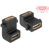 Adapter HDMI-A gniazdo do A gniazdo kątowy 90° kątowy gniazdo śrubowe Delock 65510