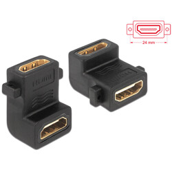 Adapter HDMI-A gniazdo do A gniazdo kątowy 90° kątowy gniazdo śrubowe Delock 65510