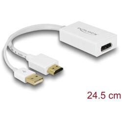 Adapter HDMI-A męski do gniazdo DisplayPort 1.2 żeński biały Delock 62496