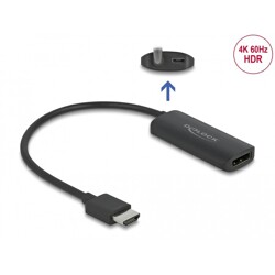 Adapter HDMI-A męski do gniazdo DisplayPort żeński czarny Delock 63206