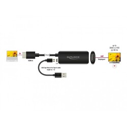 Adapter HDMI-A męski do gniazdo DisplayPort żeński czarny Delock 63206 Adapter HDMI-A męski do gniazdo DisplayPort żeński czarny Delock 63206